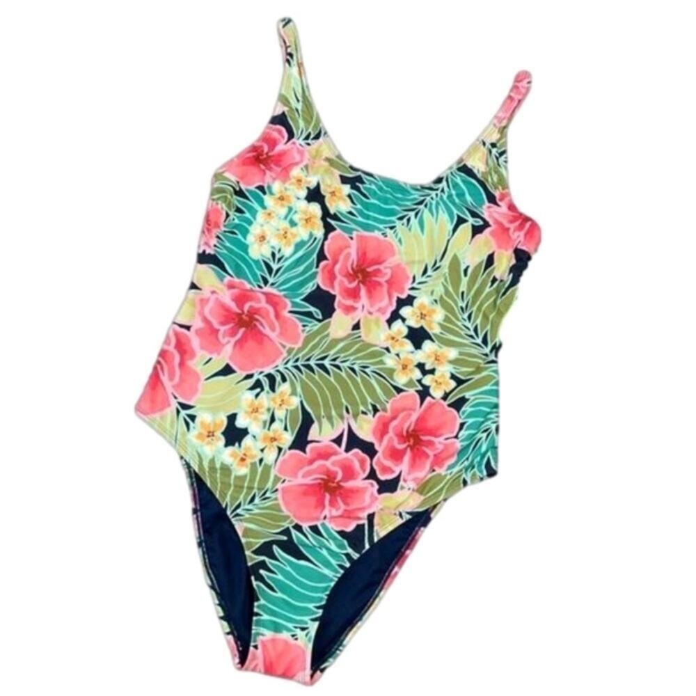 Hurley Ladies Swimsuit Poppy Tropical 1 Piece Bathing Suit Size Medium NEW - Picture 2 of 7
